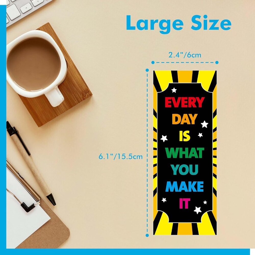 120 PCS Motivational Bookmarks, 30 Designs Double Sided Printing Paper Bookmarks - Picture 3 of 8